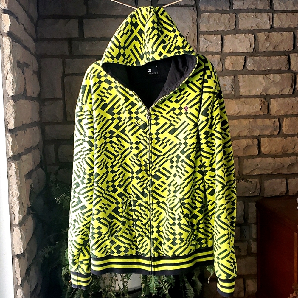 DC 3XL Zip Up Neon Green Hoodie